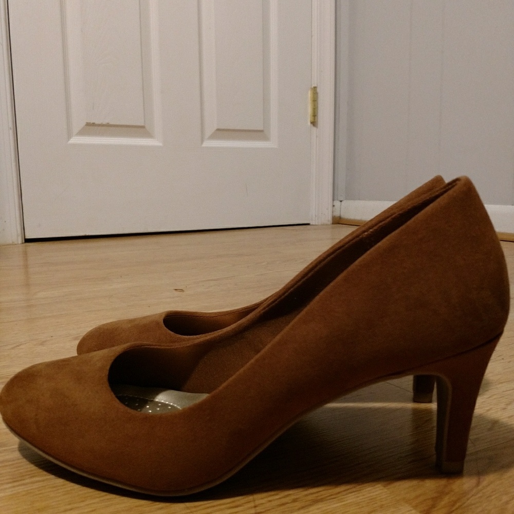Suede Dark Brown Low Heels for Work